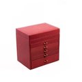 Bey Berk International Bey-Berk International BB589RED Red Ostrich Leather Jewelry Chest BB589RED